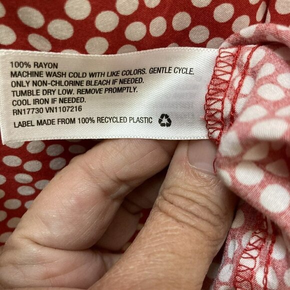 Isabel Maternity Red White Polka Dot Tiered Waist Ruffle Balloon Sleeve Dress-XL - Picture 8 of 11